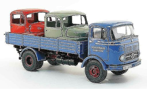 Mercedes LP 911 Base 1/43 Premium Cls plataforma azul avec Fahrerhauser Ladegut coche miniatura