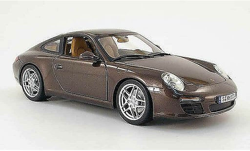 Porsche 911 Carrera 1/18 Norev marron 2008 coche miniatura
