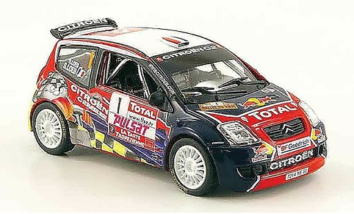 Citroen C2 S1600 1/43 Norev no.1 rojo bul rallye du var 2008 coche miniatura