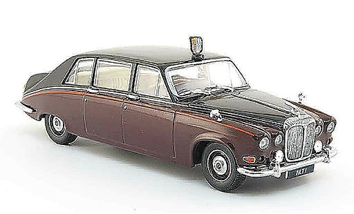 Daimler DS 420 Limousine 1/43 Oxford rojo negro Queen Mother coche miniatura