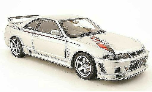 Nissan Skyline R33 1/18 Autoart gt-r r-tune gris metallisee avec bandes 1997 coche miniatura