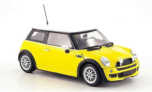 Mini One Base 1/43 Minichamps amarillo blanco avec Aerodynamic Paket 2002 coche miniatura