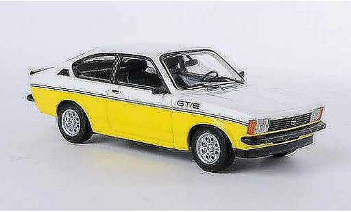 Opel Kadett C GT/E 1/43 Minichamps blanco/amarillo 1978 coche miniatura