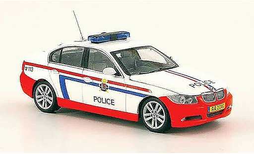 Bmw 330 police 1/43 Minichamps E90 Serie Luxemburg 2005 coche miniatura