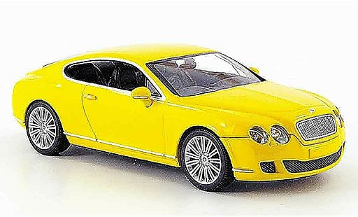 Bentley Continental GT 1/43 Minichamps amarillo Linea 2008 coche miniatura
