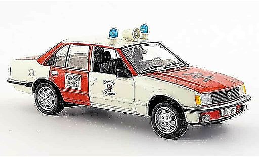Opel Rekord E 1/43 Schuco pompier wuppertal rojo blanco coche miniatura