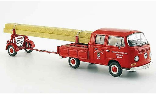 Volkswagen Combi Base 1/43 Schuco t2 a zimmerei kuchenbecker doppelkabine avec coche miniatura