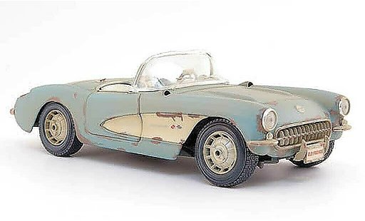Chevrolet Corvette Convertible 1/18 Maisto C1 cabriolet azul als scheunenfund 1957 coche miniatura