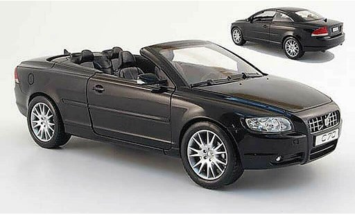 Volvo C70 Cabriolet 1/18 Powco negro 2006 coche miniatura