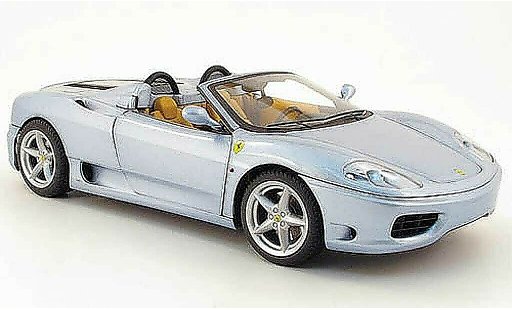 Ferrari 360 Modena Spider 1/18 Hot Wheels the italian job grisazul coche miniatura