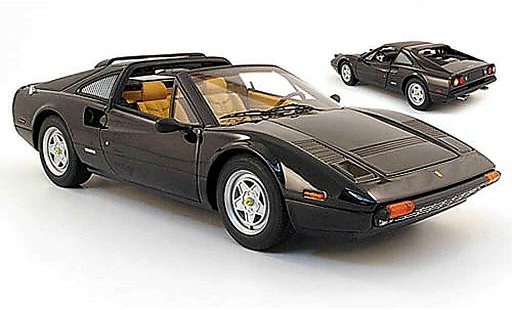 Ferrari 308 GTS 1/18 Hot Wheels negro coche miniatura