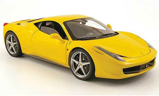 Ferrari 458 Italia 1/18 Hot Wheels amarillo 2009 coche miniatura
