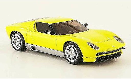 Lamborghini Miura Concept 1/43 Hot Wheels Elite amarillo coche miniatura