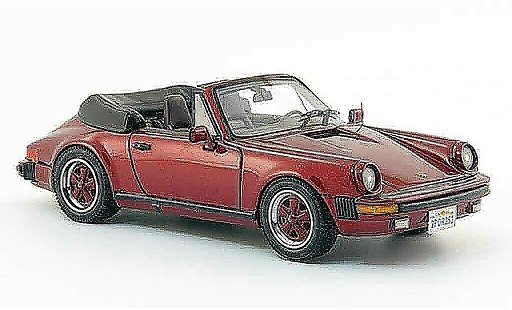 Porsche 911 Cabriolet 1/43 Neo Carrera Descapotable rojo US Version 1985 coche miniatura