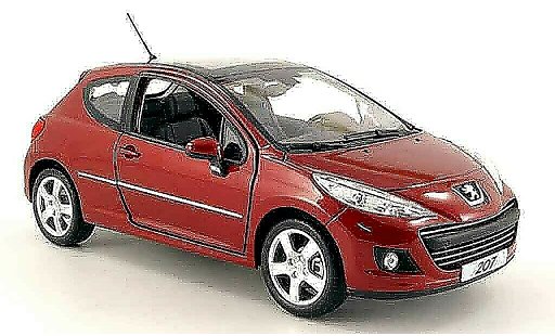 Peugeot 207 Base 1/18 Norev 3 portes rojo 2009 coche miniatura