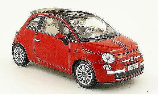 Fiat 500 Abarth 1/18 Norev cabriolet rojo 2009 coche miniatura
