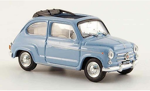 Fiat 600 D 1/43 Brumm abierto azul 1960 coche miniatura