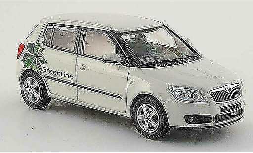 Skoda Fabia Green Line 1/43 Abrex blanco 4-portes coche miniatura