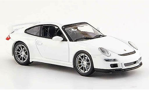Porsche 911 GT3 1/43 Yat Ming blanco coche miniatura