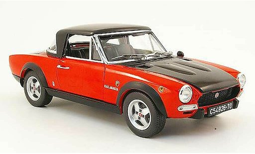 Fiat 124 Sport Spider 1/18 Sun Star csa rojo/matenegro 1972 coche miniatura