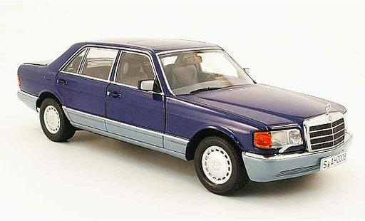 Mercedes 560 Base 1/18 Norev (w126) azul /gris 1985 coche miniatura