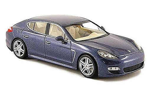 Porsche Panamera Turbo 1/43 Minichamps azul 2009 coche miniatura