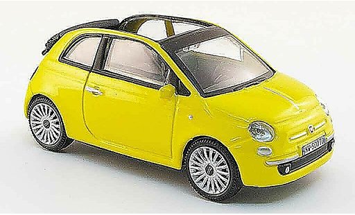 Fiat 500 Cabrio 1/43 Mondo Motors C Descapotable amarillo 2009 coche miniatura