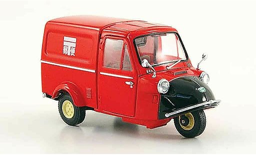Daihatsu Midget Fourgonnette 1/43 Ebbro furgoneta Post rojo negro 1961 coche miniatura