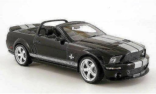 Shelby GT 500 2007 1/18 Shelby Collectibles convertible negro avec bandes griss coche miniatura