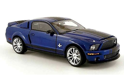 Shelby GT 500 2008 1/18 Shelby Collectibles super snake azul avec bandes negros coche miniatura