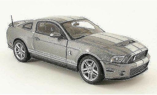 Shelby GT 500 2010 1/18 Shelby Collectibles gris avec bandes griss coche miniatura