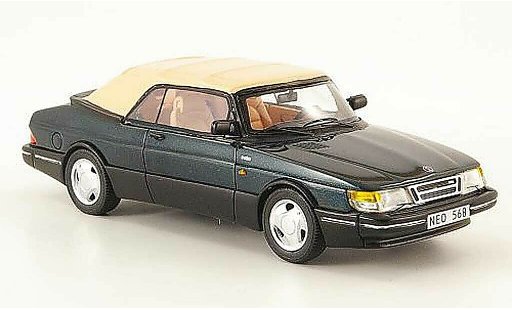 Saab 900 1987 1/43 Neo cabriolet verde ferme coche miniatura
