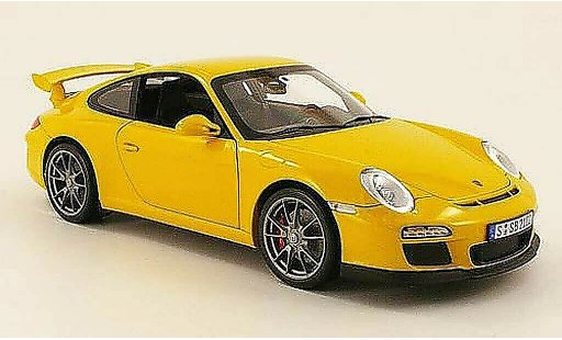 Porsche 911 GT3 1/18 Norev amarillo 2009 coche miniatura