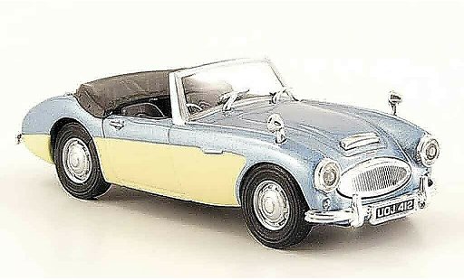 Austin Healey 100 /6 od bn6 1/43 Cararama gris metallisee azul beige coche miniatura