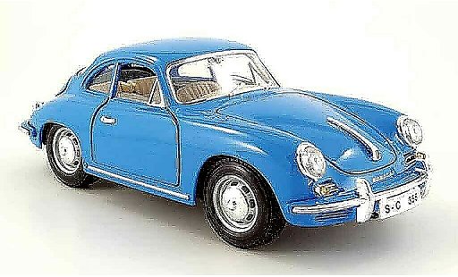 Porsche 356 1961 1/18 Burago B coupe azul coche miniatura