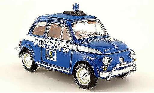 Fiat 500 Police 1/18 Burago polizia polic&Atilde;&shy;a coche miniatura