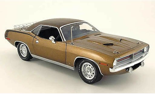 Plymouth Cuda 1970 1/18 Highway 61 gator top marron coche miniatura