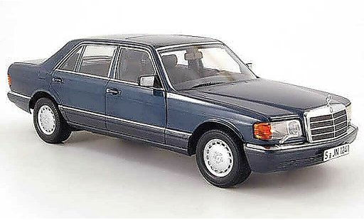 Mercedes 560 Base 1/18 Norev (w126) azulgris 1985 coche miniatura