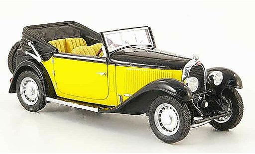 Bugatti Type 59 cabriolet 1/43 Luxcar amarillo negro 1934 coche miniatura
