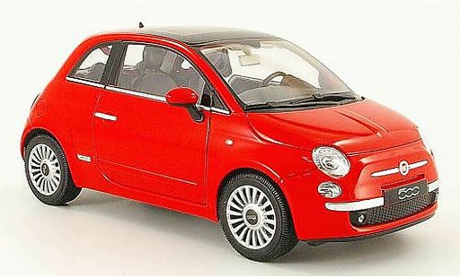 Fiat 500 Base 1/18 Welly rojo 2007 coche miniatura