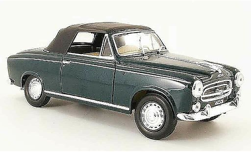 Peugeot 403 Cabriolet 1/18 Welly Descapotable verde avec capote 1957 coche miniatura