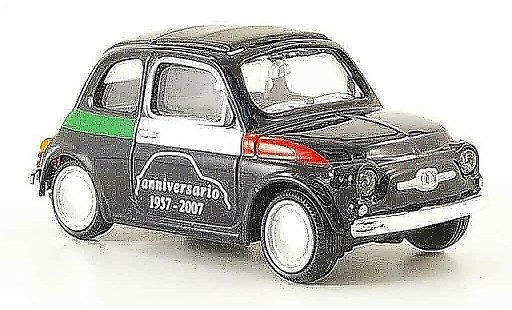 Fiat 500 Anniversario 1/43 Mondo Motors negro 1957 coche miniatura