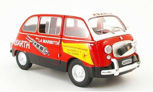 Fiat 600 Multipla 1/18 Mini Miniera abarth service rojo/blanco coche miniatura