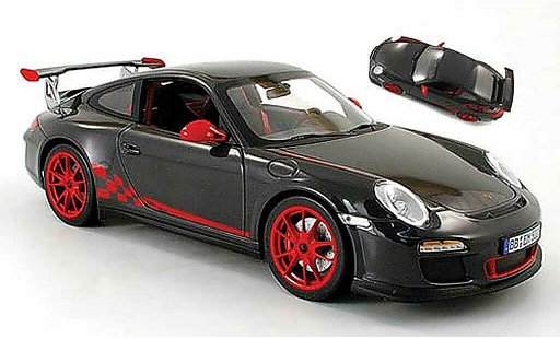 Porsche 911 GT3 RS 1/18 Norev 2009 gris/rojo coche miniatura