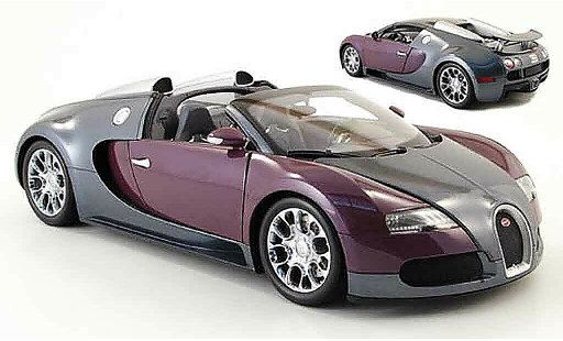 Bugatti Veyron Grand Sport 1/18 Minichamps gris/lila 2009 coche miniatura