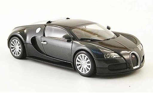 Bugatti Veyron coupe 1/43 Minichamps 16.4 gris negro 2009 coche miniatura
