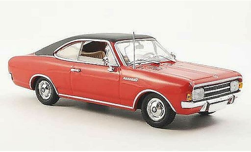 Opel Rekord C 1/43 Minichamps Coupe rojo/negro 1966 coche miniatura