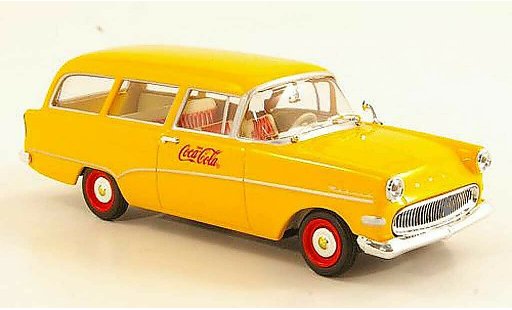 Opel Rekord P1 1/43 Minichamps CarAVan Coca-Cola amarillo 1958 coche miniatura