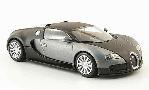 Bugatti Veyron coupe 1/43 Minichamps 16.4 mat negro gris 2009 coche miniatura