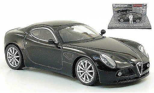 Alfa Romeo 8C competizione 1/43 Minichamps negro avec Figur The Stig coche miniatura